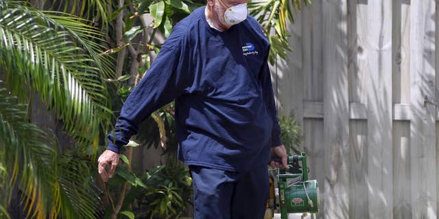 FILE - In this April 12, 2016 photo, Giraldo Carratala, an inspector with the Miami- Dade County, Fla. mosquito control unit, sprays pesticide in the yard of a home in Miami, Fla. On Tuesday, June 14, 2016, health officials announced a plan to combat Zika that includes a special team of experts that can be dispatched to states if the virus spreads in the U.S. Officials aren't expecting big outbreaks of the mosquito-borne virus like in Latin America and the Caribbean. But they do think some U.S. cases are likely as the mosquito season heats up. (AP Photo/Lynne Sladky)