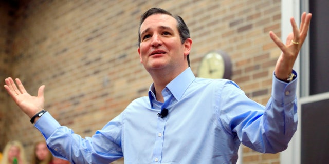 Republican presidential candidate Sen. Ted Cruz, R-Texas, speaks during a town hall event at Morningside College in Sioux City, Iowa, Wednesday, April 1, 2015. (AP Photo/Nati Harnik)