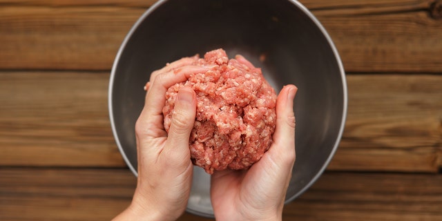 Dampen your hands before shaping the patties and the meat won't cling to your fingers.