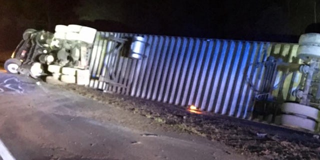A truck carrying Busch beer spilled its cargo after an accident on Interstate 10 in Florida.