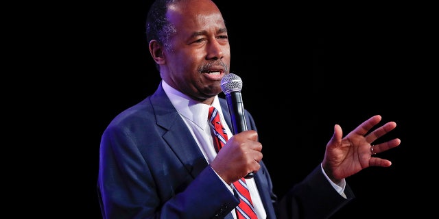 Former Housing and Urban Development Secretary Ben Carson speaks to the 2018 Values Voter Summit in Washington, Sept. 21, 2018. (Associated Press)