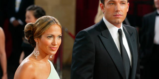 HOLLYWOOD - MARCH 23: Actors Ben Affleck and fiancee Jennifer Lopez attend the 75th Annual Academy Awards at the Kodak Theater on March 23, 2003 in Hollywood, California.
