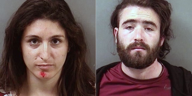 Arrested protesters Maria Lewis and Thomas Parker.