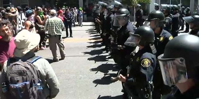 The two groups met on Sunday, and 20 arrests were reported.