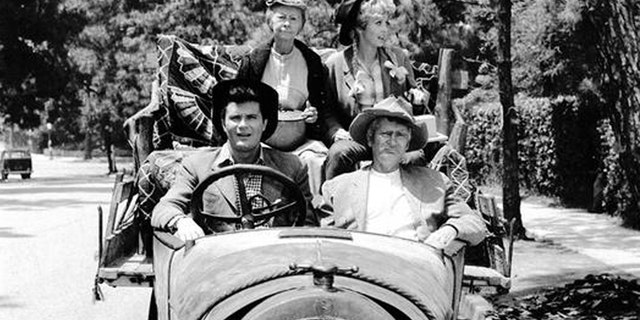 "Beverly Hillbillies" cast: Max Baer, Irene Ryan, Donna Douglas and Buddy Ebsen, Granny, Ellie Mae and Jed Clampett.