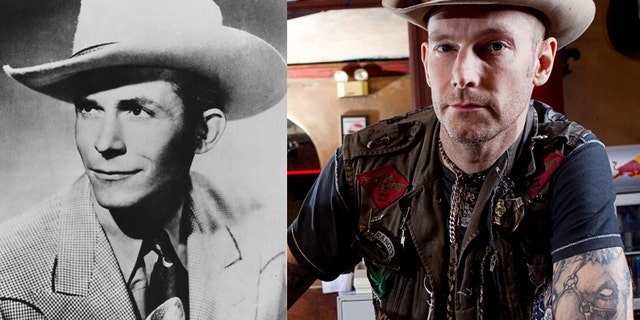 Country legend Hank Williams Sr. (L) and his grandson Hank Williams III.