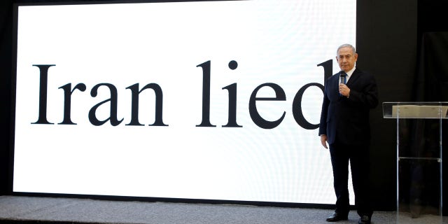 Israeli Prime minister Benjamin Netanyahu speaks during a news conference at the Ministry of Defence in Tel Aviv, Israel April 30, 2018.