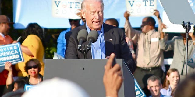 Vice President Biden at Moving America Forward Rally in Philadelphia, PA on Oct 10, 2010 (Fox Photo)