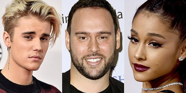 Ariana Grande came to Justin Bieber and Scooter Braun's defense after a fan tweeted about the singers' engagements and their manager.
