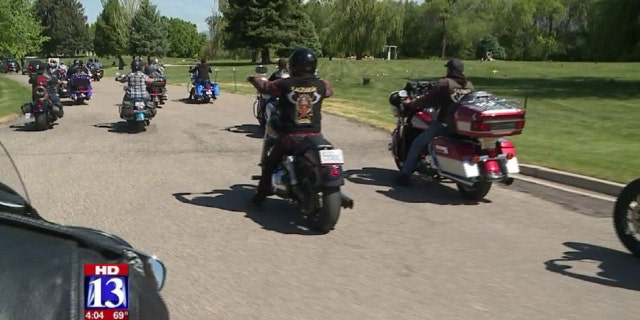A group of Bikers formed a funeral procession for a Utah boy who drowned in a river earlier this month.