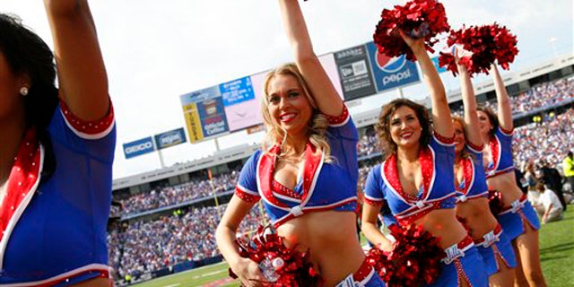 September 16, 2012: Buffalo Bills cheerleaders perform during a game against the Kansas City Chiefs in Orchard Park, N.Y. (AP Photo/Bill Wippert)