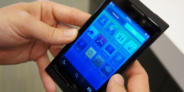 A preview version of the Blackberry 10 smartphone, shown off at the 2013 Consumer Electronics Show in Las Vegas.