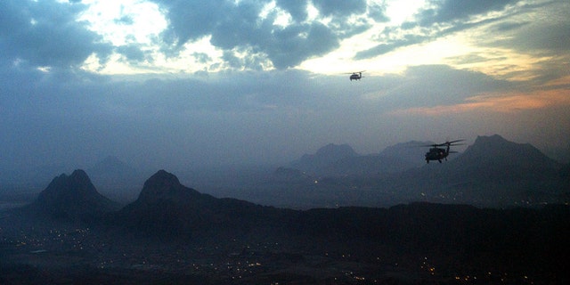Dec. 16, 2012: Blackhawk helicopters fly to Kandahar -- an ordinary day, despite widespread fearmongering of an impending "doomsday."