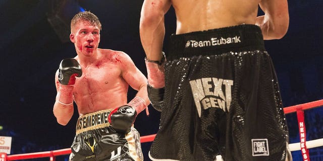 Nick Blackwell, left, during the fight against Chris Eubank, Jr.