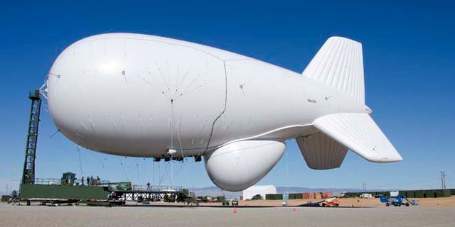 FILE: Two F-16 fighters are tracking a JLENS aerostat that somehow became free from its tether at a facility in Maryland.
