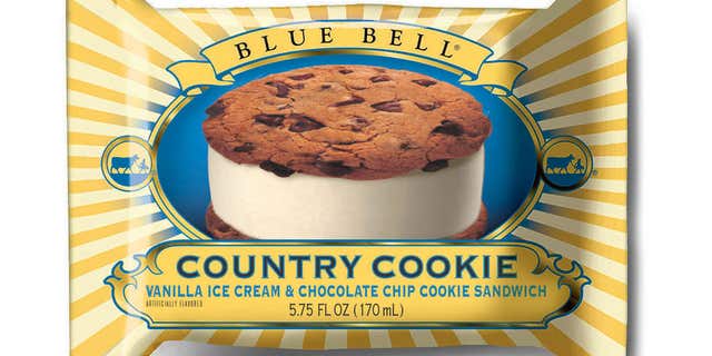 This undated photo provided by Blue Bell shows Blue Bell Chocolate Chip Country Cookies.