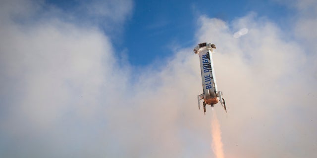 BE-3 restarted at 3,635 feet above ground level and ramped fast for a successful landing (Blue Origin).