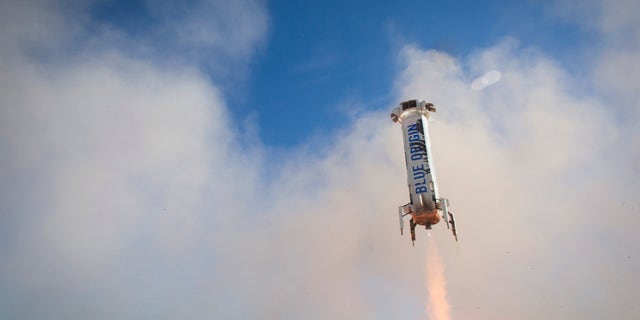 BE-3 restarted at 3,635 feet above ground level and ramped fast for a successful landing (Blue Origin).