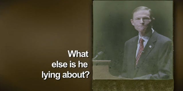 Shown here is an image from Connecticut GOP Senate nominee Linda McMahon's ad against Democrat Dick Blumenthal. (YouTube)