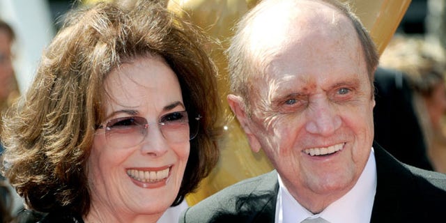 Bob Newhart, right, and wife Ginny Newhart arrive at the Primetime Creative Arts Emmy Awards at the Nokia Theatre L.A. Live on Sunday, Sept. 15, 2013, in Los Angeles. (Photo by Richard Shotwell/Invision/AP)