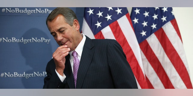 Speaker of the House John Boehner (R-OH) talks to reporters after a House GOP Conference meeting at the U.S. Captiol January 22, 2013 in Washington, DC. (Photo by Chip Somodevilla/Getty Images)