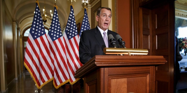 Nov. 21, 2014: House Speaker John Boehner of Ohio responds to President Barack Obama's intention to spare millions of illegal immigrants from being deported, a use of executive powers that is setting up a fight with Republicans in Congress over the limits of presidential powers