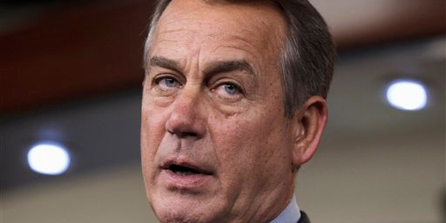 Feb. 16, 2012: House Speaker John Boehner talks about the payroll tax cut negotiations during a news conference on Capitol Hill.
