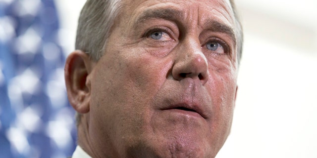 July 9, 2014: House Speaker John Boehner participates in a news conference on Capitol Hill.