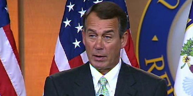 House Minority Leader John Boehner criticizes Democrats' economic proposals at a news conference, Friday, Dec. 4, 2009. (FNC)