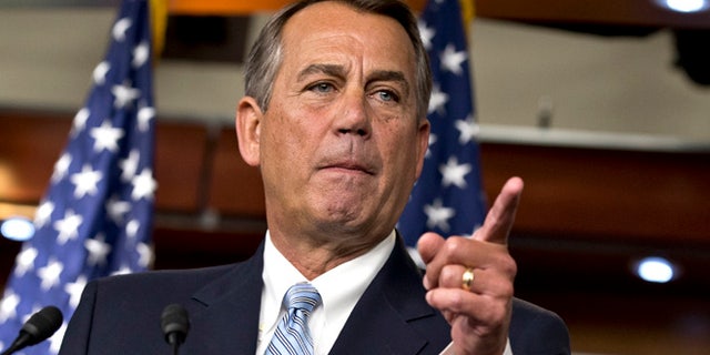 Feb. 6, 2013: House Speaker John Boehner speaks to reporters on Capitol Hill.