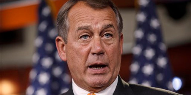 March 22, 2012: House Speaker John Boehner speaks during a news conference on Capitol Hill in Washington.