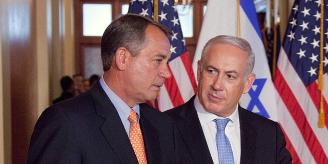 This May 24, 2011 file photo shows Israeli Prime Minister Benjamin Netanyahu with House Speaker John Boehner on Capitol Hill in Washington.