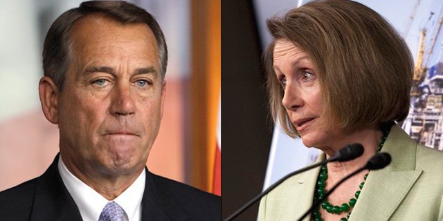 Shown here are House Speaker John Boehner, left, and House Minority Leader Nancy Pelosi.