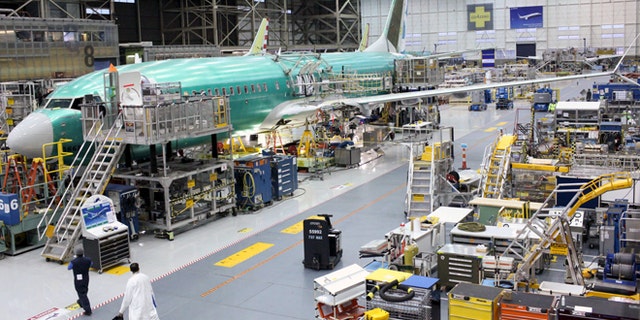 A Boeing 737 MAX plane is seen during a media tour of the Boeing plant in Renton, Washington, U.S. December 7, 2015.