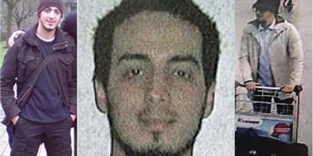 The two photos on the left are undated photos of Najim Laachraoui, a prime suspect in the Brussels attack. The image on the right is a man wanted in connection with the attack -- who may be Laachraoui.