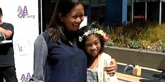 Kristine Sydney, left, was found to be a bone marrow match for Mailyna Mayate, right.