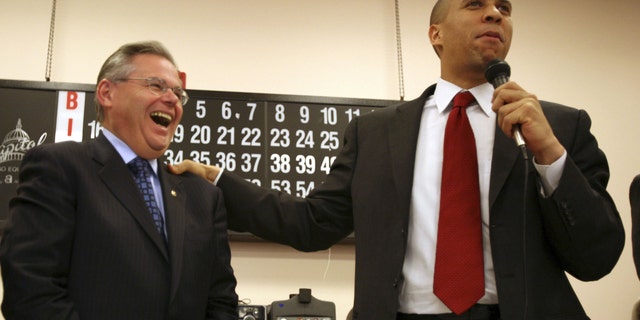 Democrats U.S. Sen. Robert Menendez and Sen.-elect Cory Booker are a rarity in U.S. history -- two minorities representing the same state at the same time in the Senate. Only Hawaii has done the same.