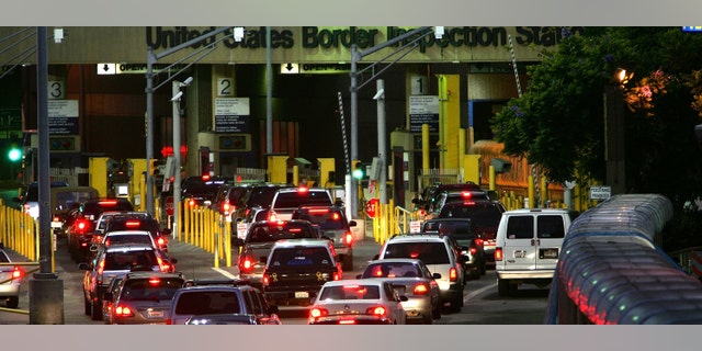 The U.S.-Mexico border crossing from Tijuana, Mexico, to San Ysidro, California, is seen in 2006. (Getty Images)