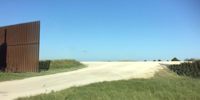 Shown here is one of the gaps in the border barrier in Cameron County near Brownsville, Texas.