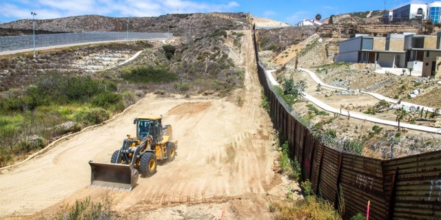 The CBP said construction work began Friday on a section of the U.S. border wall in San Diego.
