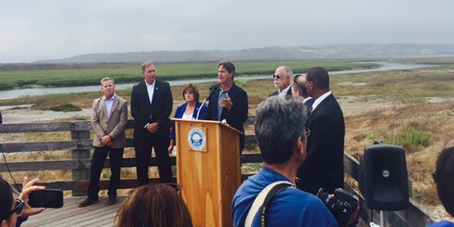 Imperial Beach Mayor Serge Dedina holds a press conference to announce the city plans legal action to stop the raw sewage and toxic chemicals from coming over the border from Mexico.
