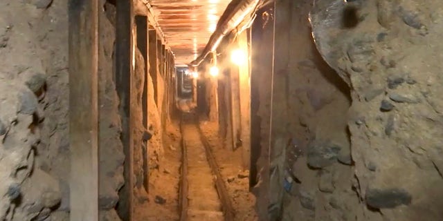 Dec. 12, 2016: This image from a video shows one of two tunnels found in an area of warehouses in the border city of Tijuana that lead into California.
