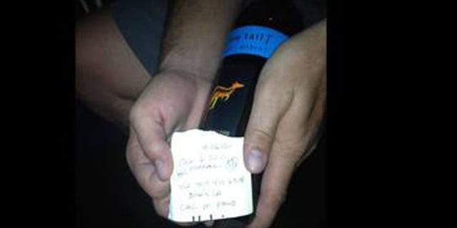 Message in bottle written in 2012. (Ben Johnson)
