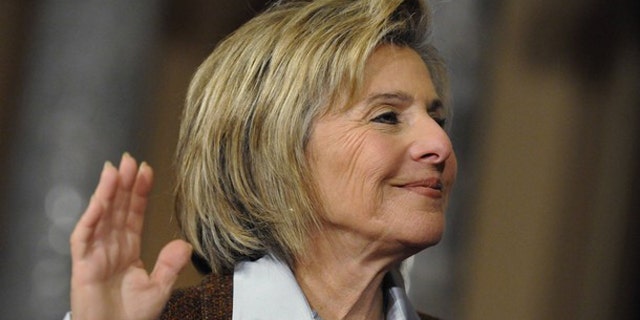 Sen. Barbara Boxer is ceremonially sworn in at the U.S. Capitol in Washington Jan. 5.