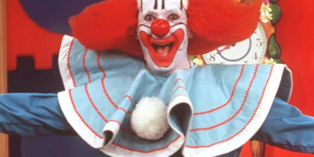 Larry Harmon performs as Bozo The Clown in this undated photo. Bozo was born 50 years ago, and is now recognized as the world's most famous clown. Harmon bought the rights to the Bozo character after taking over as the voice of Bozo on children's records in the late 1940s. (AP Photo/HO)