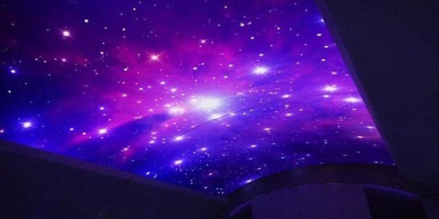 Fancy LED projections on cabin ceilings, including blue skies in the day and starry nights after dark.