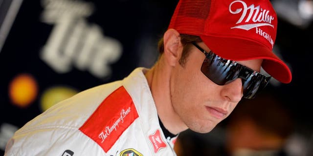 DARLINGTON, SC - SEPTEMBER 04: Brad Keselowski, driver of the #2 Miller Lite Ford, looks on in the garage area during practice for the NASCAR Sprint Cup Series Bojangles' Southern 500 at Darlington Raceway on September 4, 2015 in Darlington, South Carolina. (Photo by Robert Laberge/NASCAR via Getty Images)