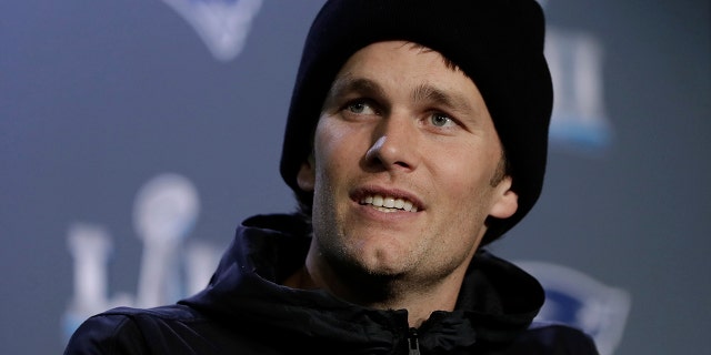 New England Patriots quarterback Tom Brady answers questions during a news conference Wednesday, Jan. 31, 2018, in Minneapolis.