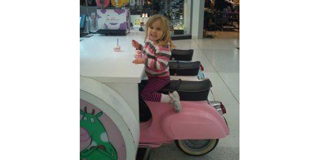 Chris White snapped this photo of his daughter, Hazel, eating ice cream at Braehead shopping center near Glasgow, Scotland.