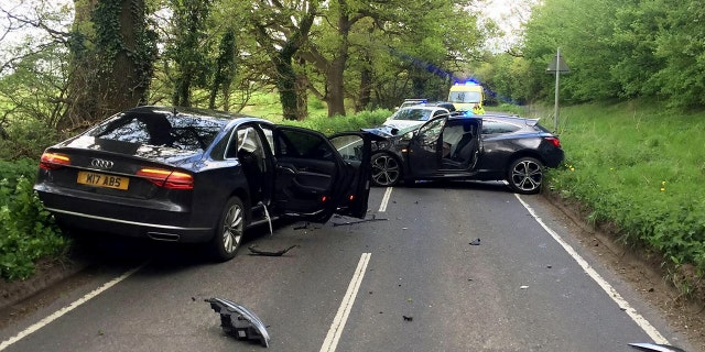 Barbara Brand, 71, was taken to hospital after the Audi she was travelling in was involved in a head-on crash with a hire car.
